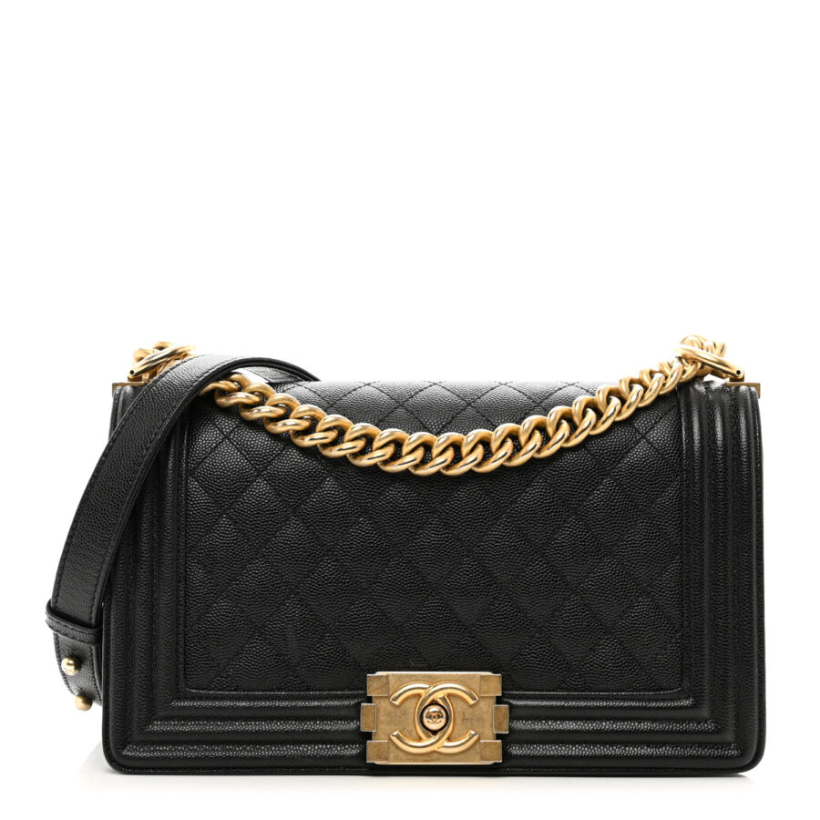 Caviar Quilted Medium Boy Flap Black