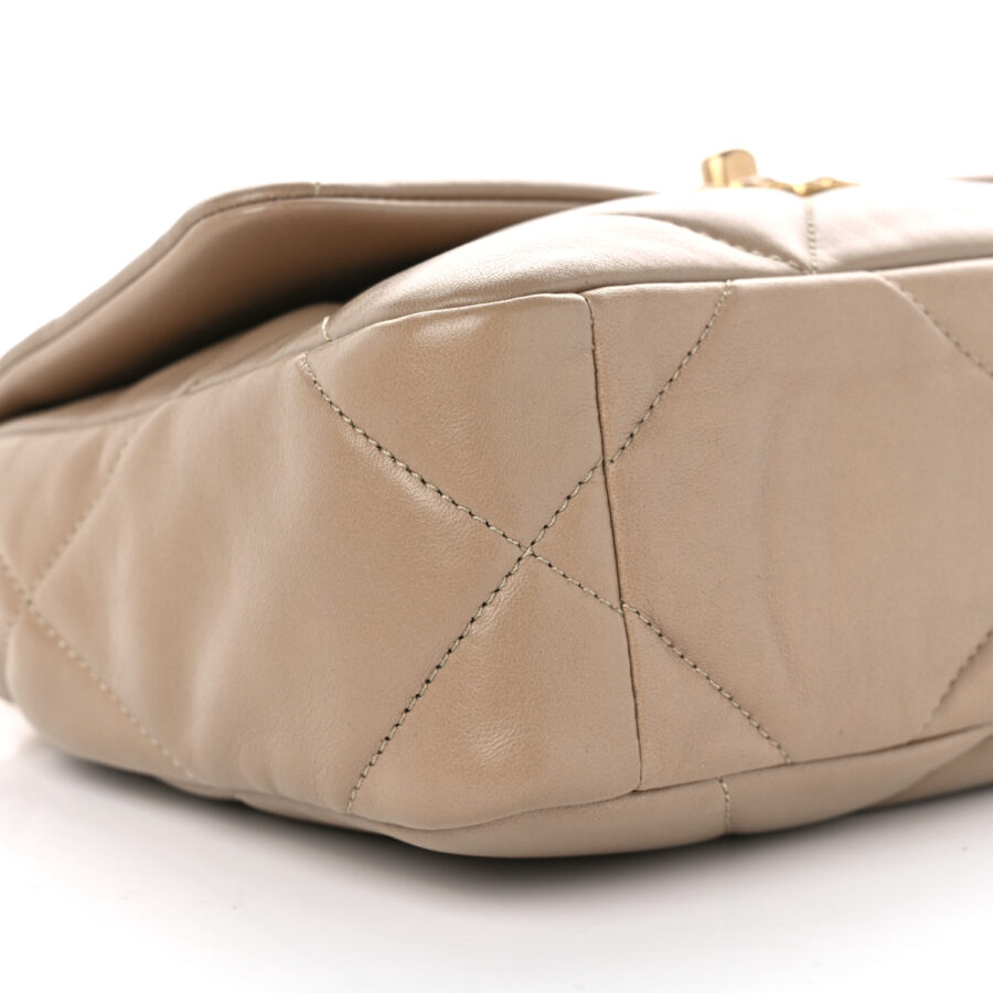 Lambskin Quilted Medium Chanel 19 Flap Dark Beige - Image 7