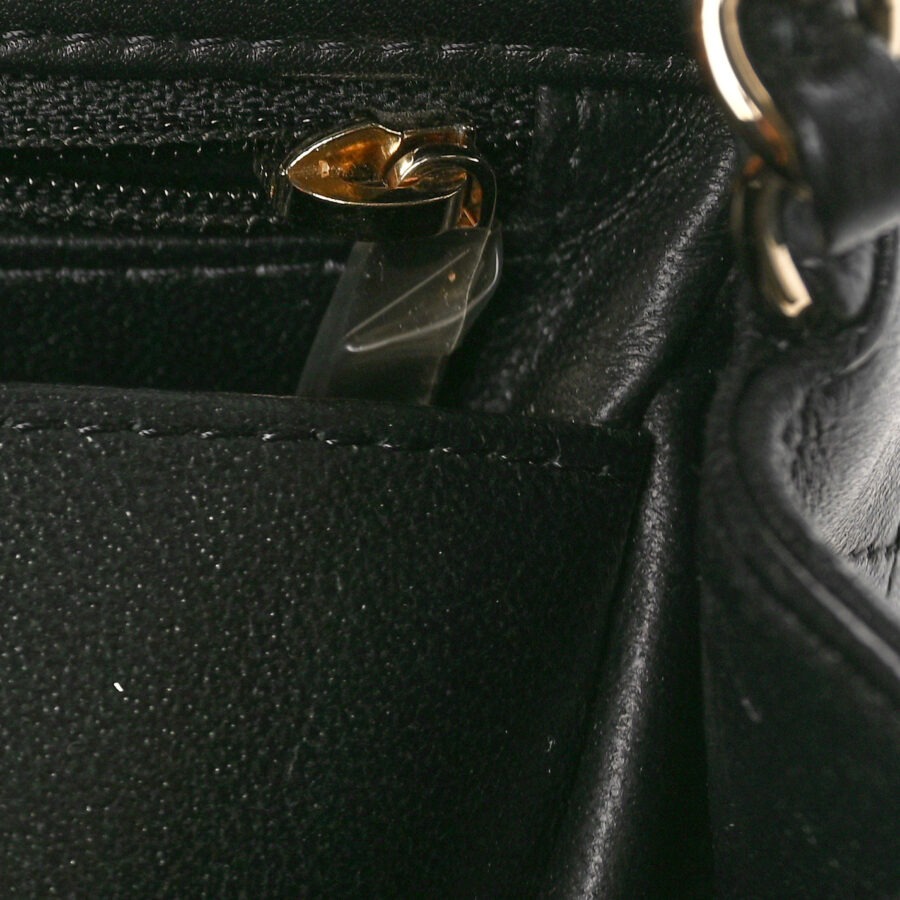 Lambskin Quilted Mini Square Flap Black - Image 5