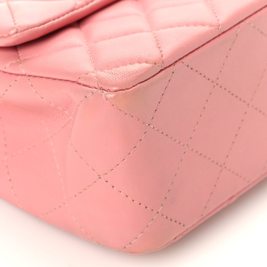 Lambskin Quilted Mini Rectangular Flap Pink - Image 6