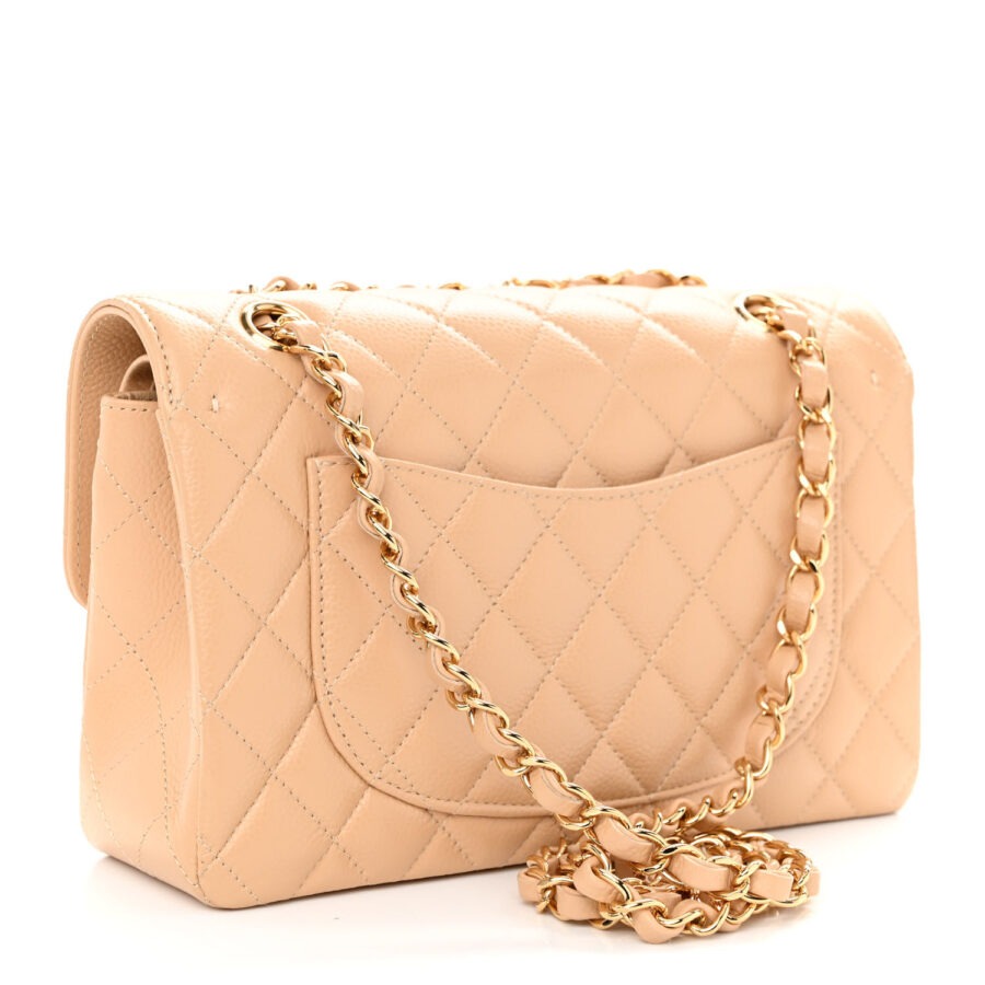 Caviar Quilted Small Double Flap Beige - Image 2