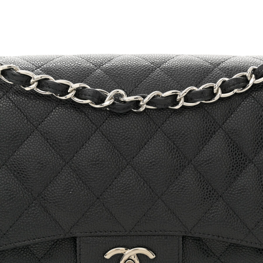 Caviar Quilted Jumbo Double Flap Black - Image 6