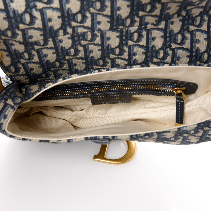 Oblique Saddle Bag Blue - Image 4