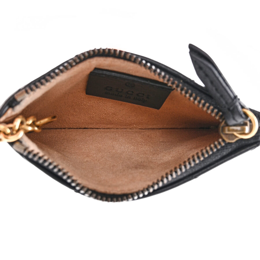 Calfskin Matelasse GG Marmont Key Case Black - Image 4
