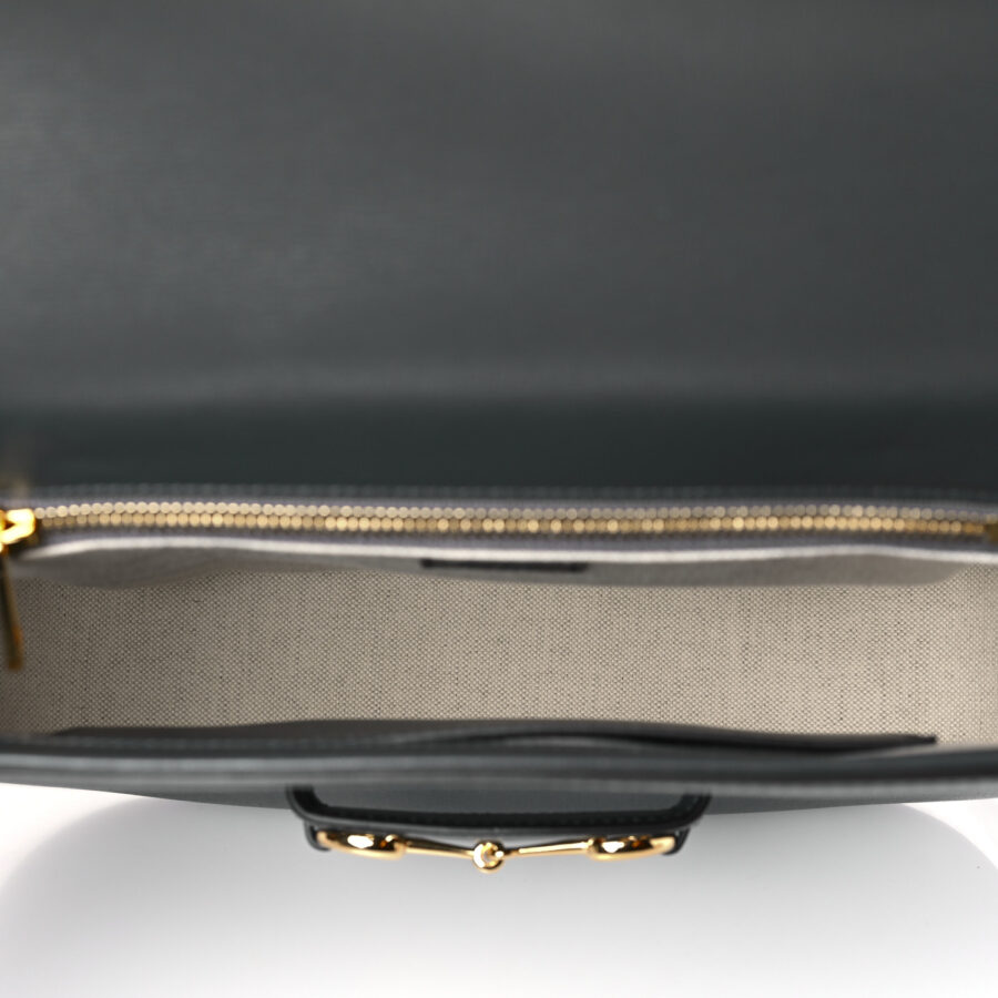 Azalea Calfskin Web Horsebit 1955 Shoulder Bag Graphite Grey - Image 4