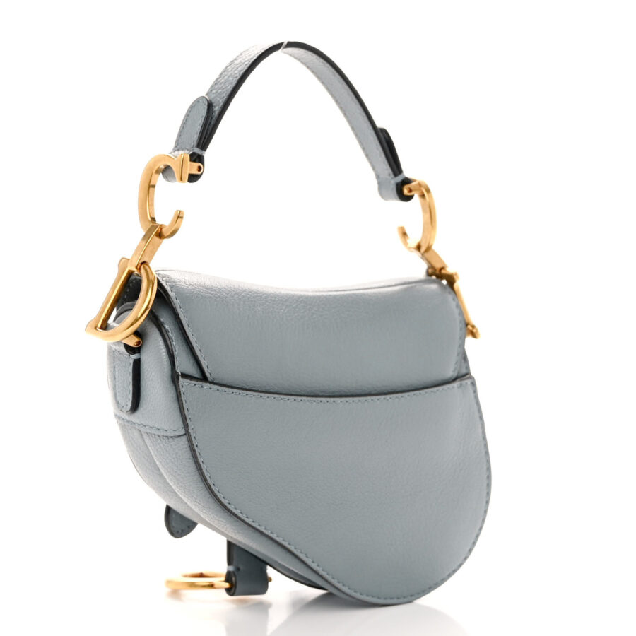 Goatskin Micro Saddle Bag Cloud Blue - Image 2