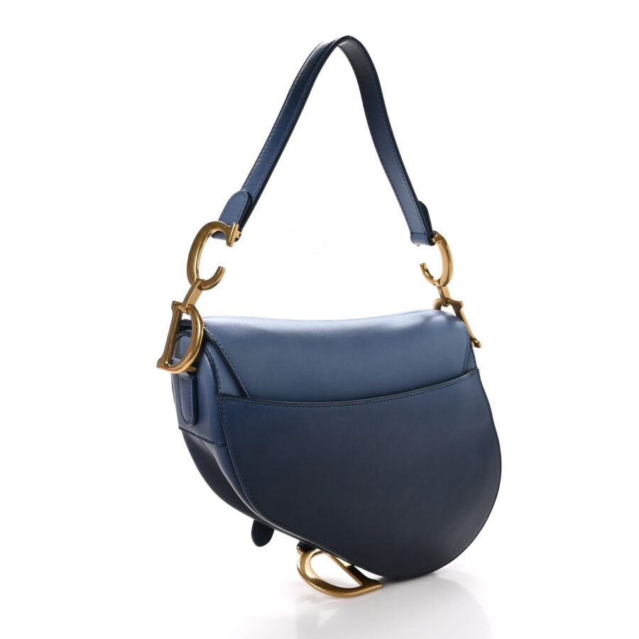 Calfskin Gradient Saddle Bag Indigo Blue - Image 2