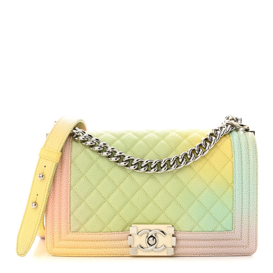 Caviar Quilted Medium Cuba Rainbow Boy Flap Multicolor