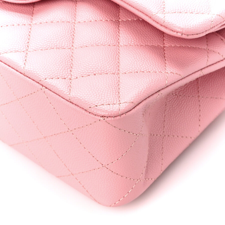 Caviar Quilted Small Double Flap Pink - Image 9