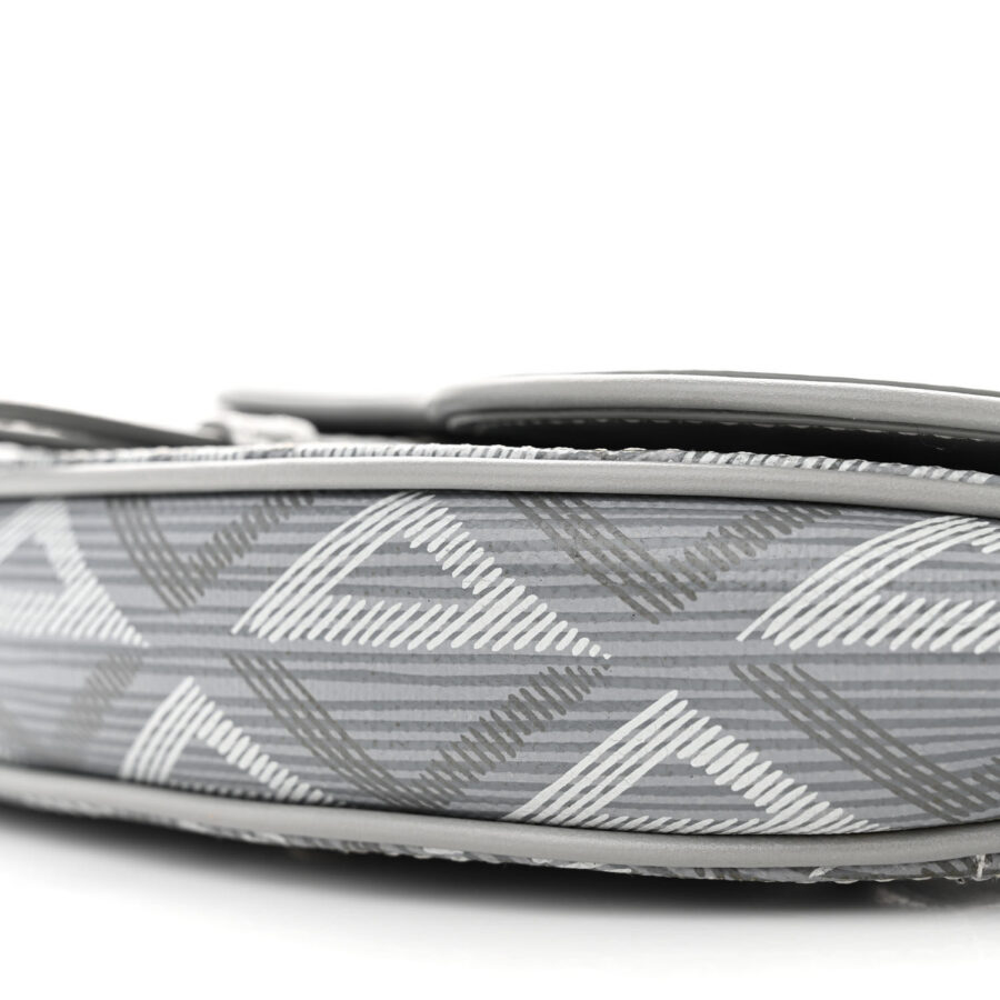 CHRISTIAN DIOR Coated Canvas CD Diamond Mens Mini Saddle Bag Grey - Image 8