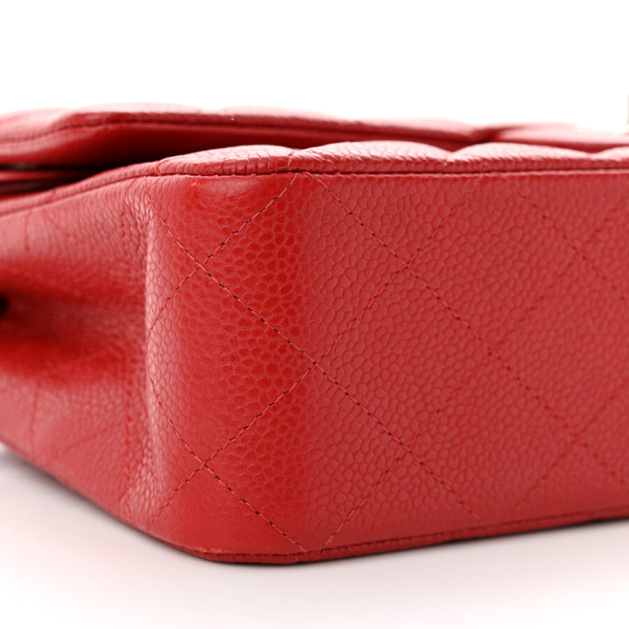 Caviar Quilted Medium Double Flap Red - Image 7