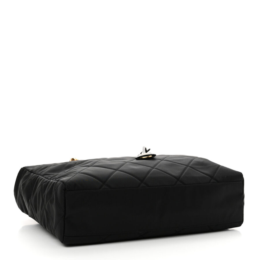 Re-Nylon Impuntu Quilted Re-Edition 1995 Chaine Medium Tote Bag Black - Image 3