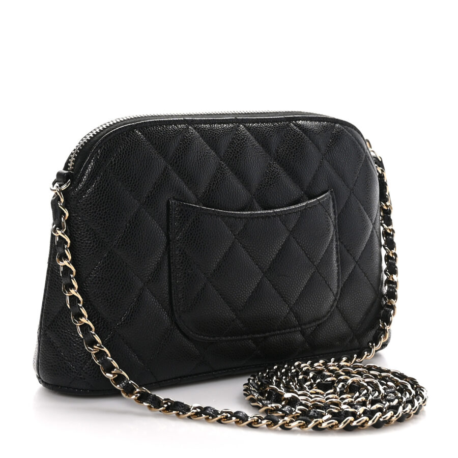 Caviar Quilted Classic Clutch With Chain Black - Image 2