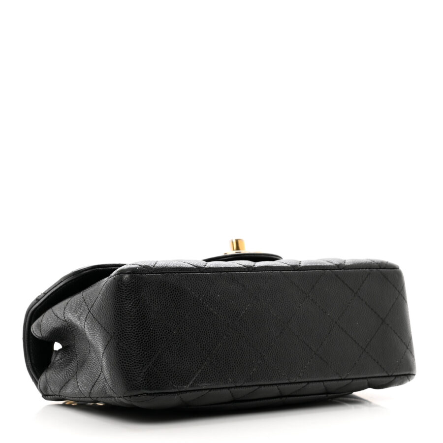 Caviar Quilted Mini Rectangular Flap Black - Image 3