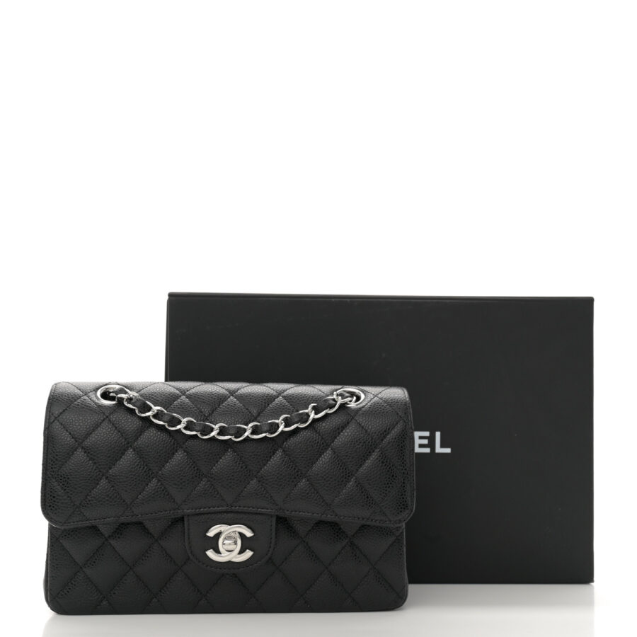 Caviar Quilted Small Double Flap Black - Image 9