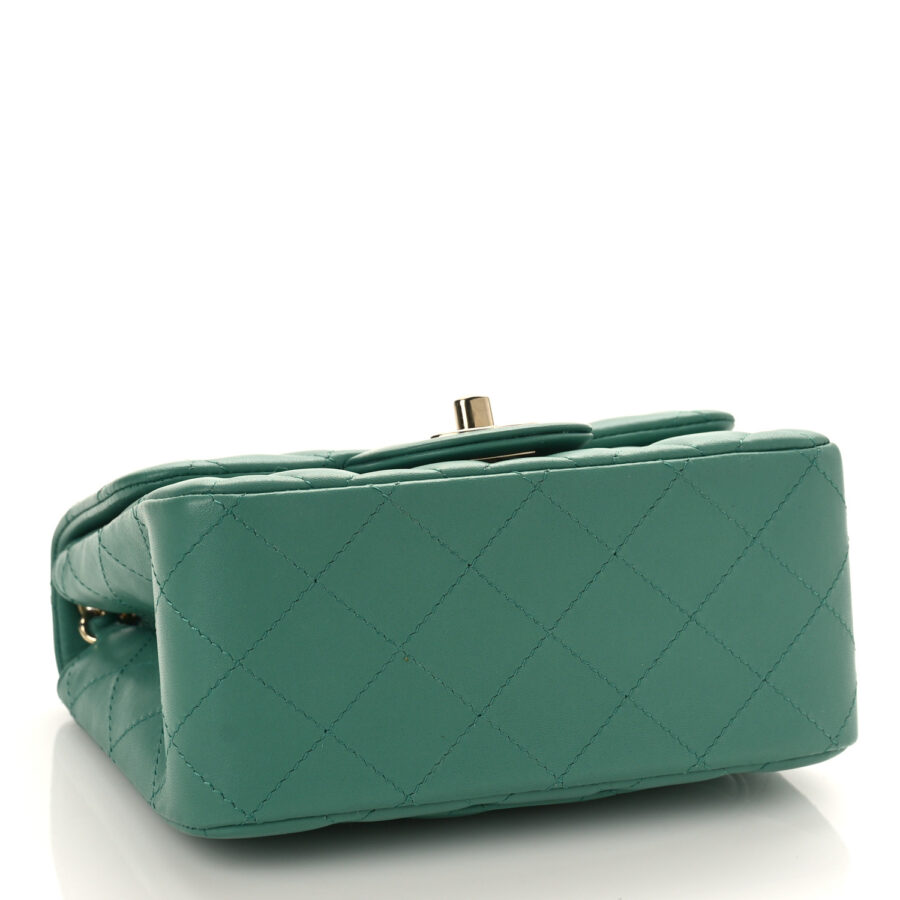 Lambskin Quilted Mini Square Flap Green - Image 3