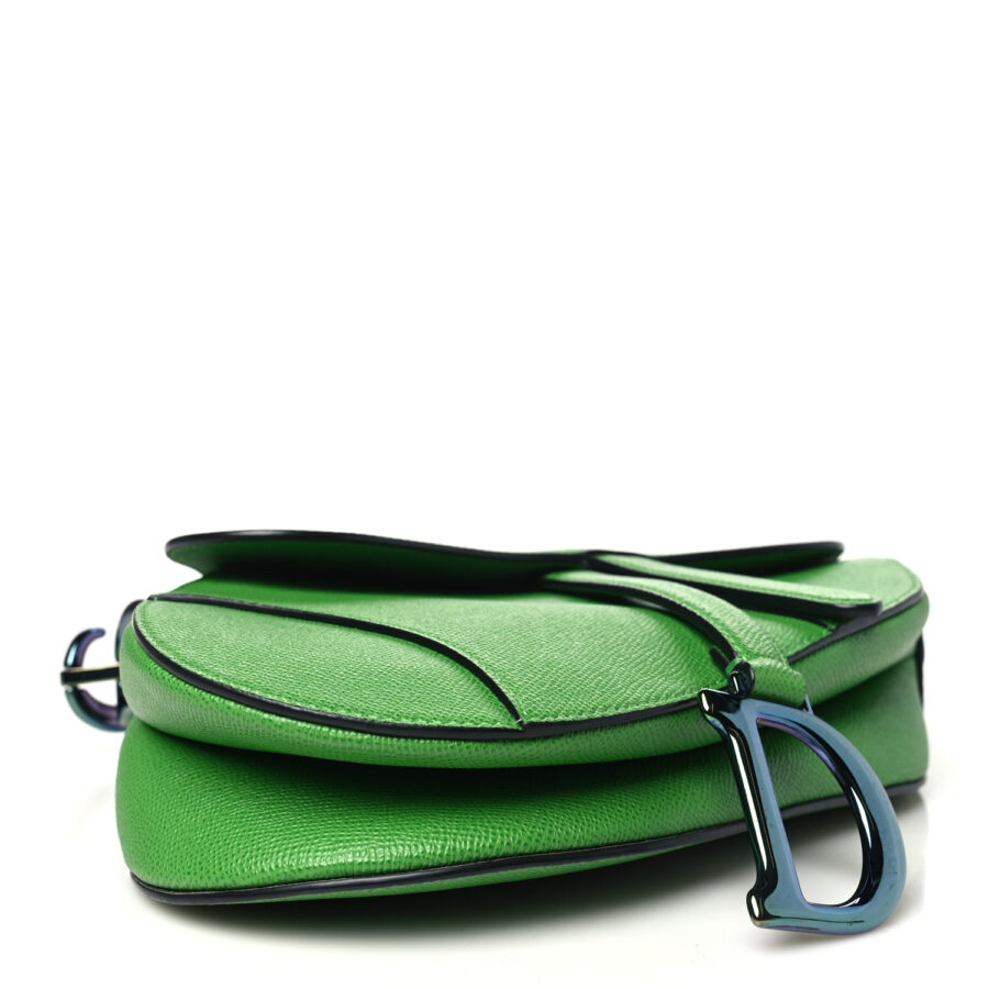 Grained Calfskin Saddle Bag Green - Image 3