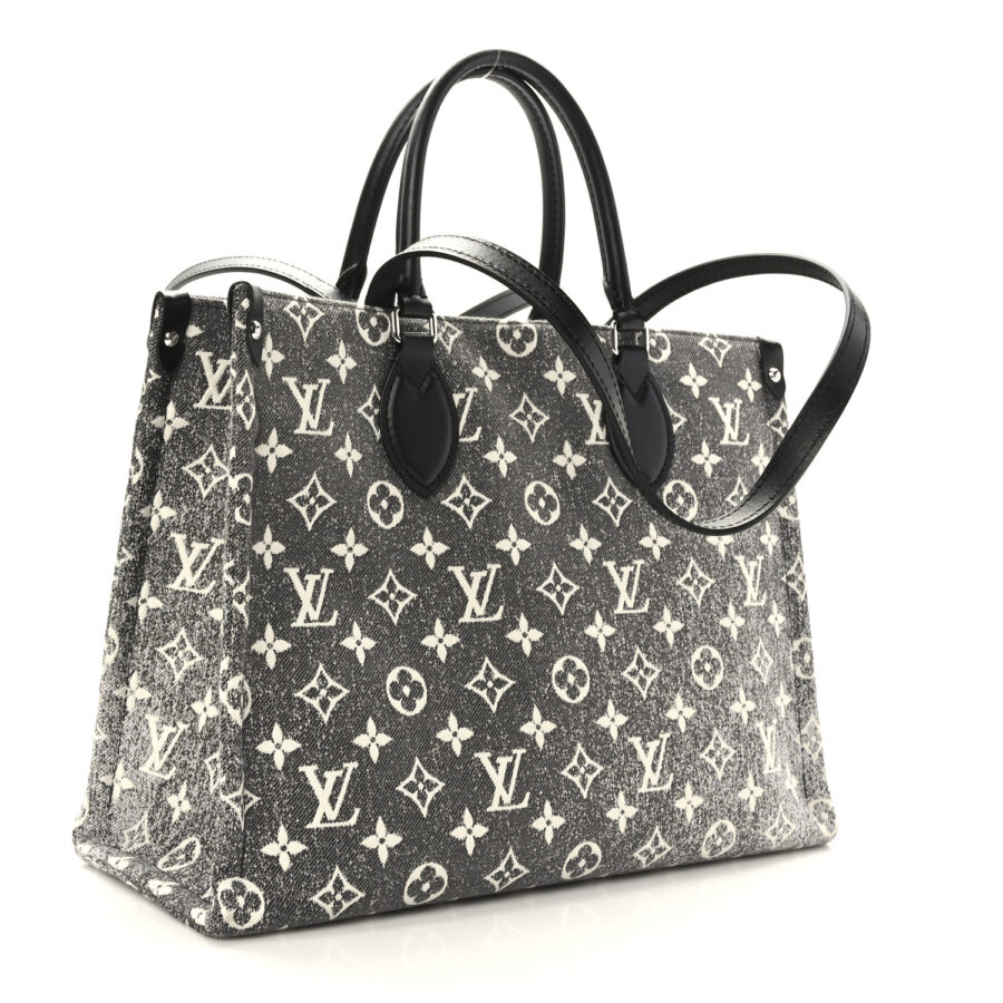 Monogram Jacquard Denim Onthego MM Black - Image 2