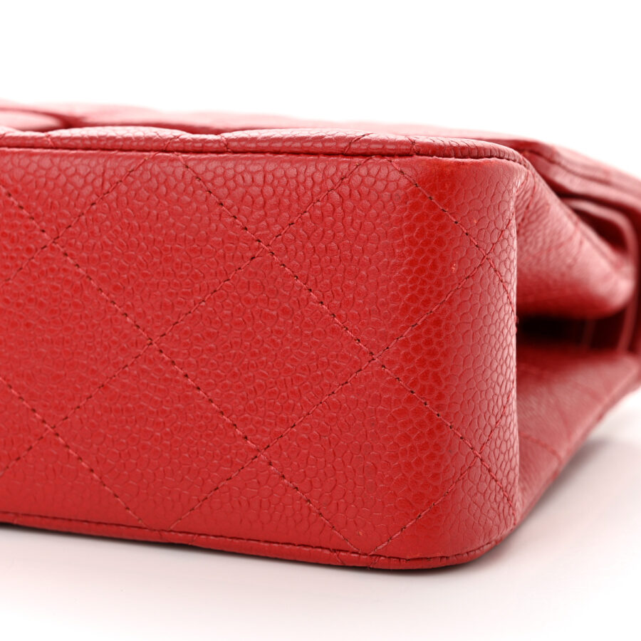 Caviar Quilted Medium Double Flap Red - Image 8