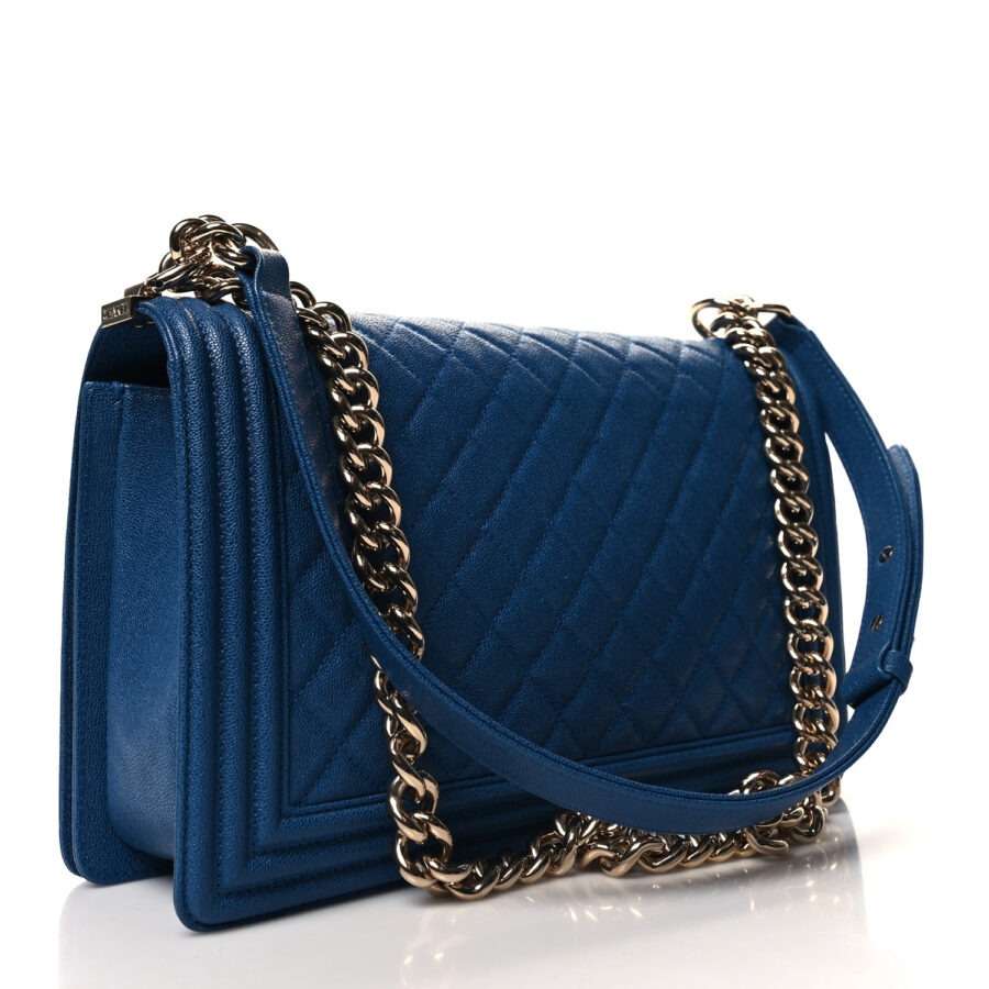 Caviar Quilted New Medium Boy Flap Blue - Image 2