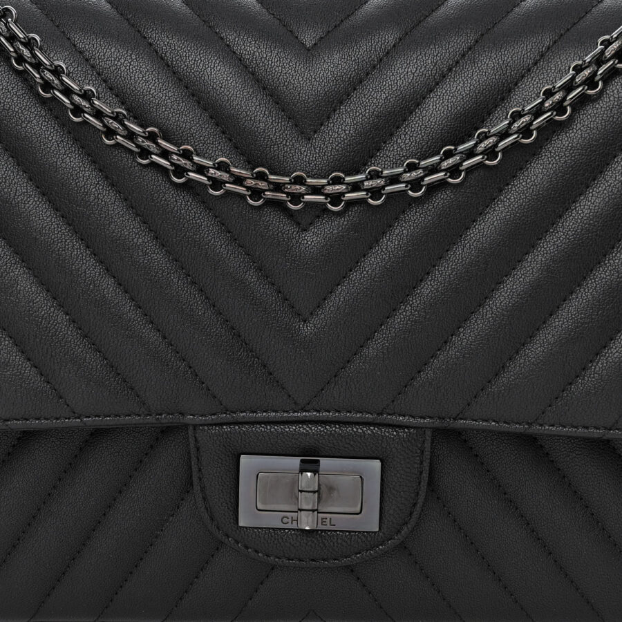 Sheepskin Chevron Quilted 2.55 Reissue 227 Flap So Black - Image 6
