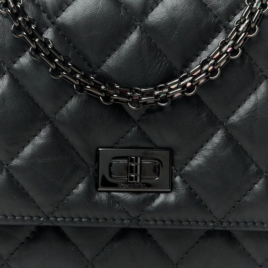 Aged Calfskin Quilted Reissue Wallet On Chain WOC So Black - Image 7