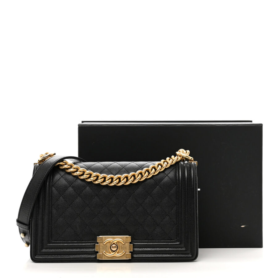 Caviar Quilted Medium Boy Flap Black - Image 9
