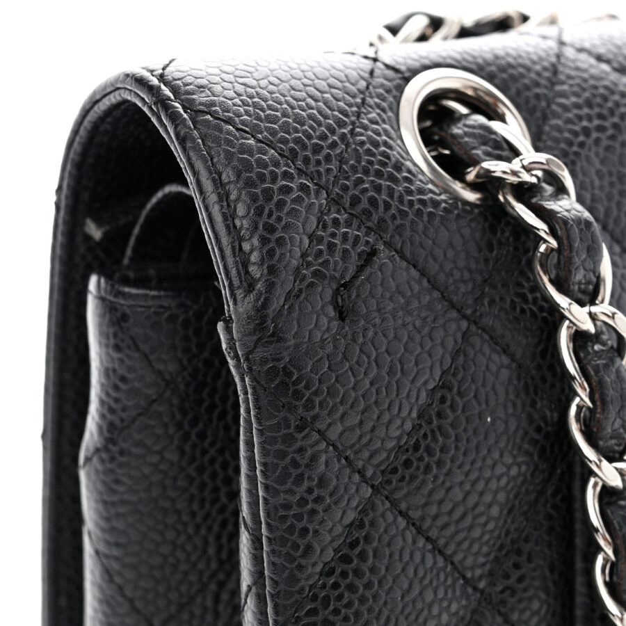 Caviar Quilted Medium Double Flap Black - Image 9