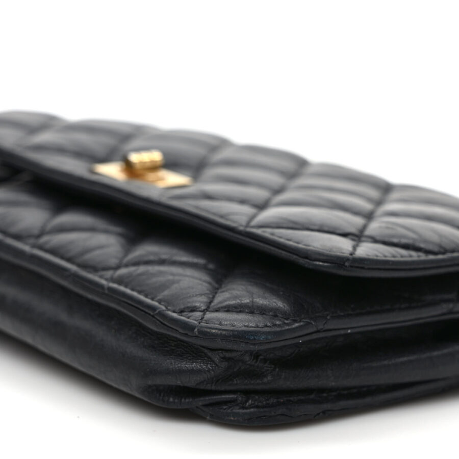 Aged Calfskin Quilted Reissue Wallet On Chain WOC Black - Image 8