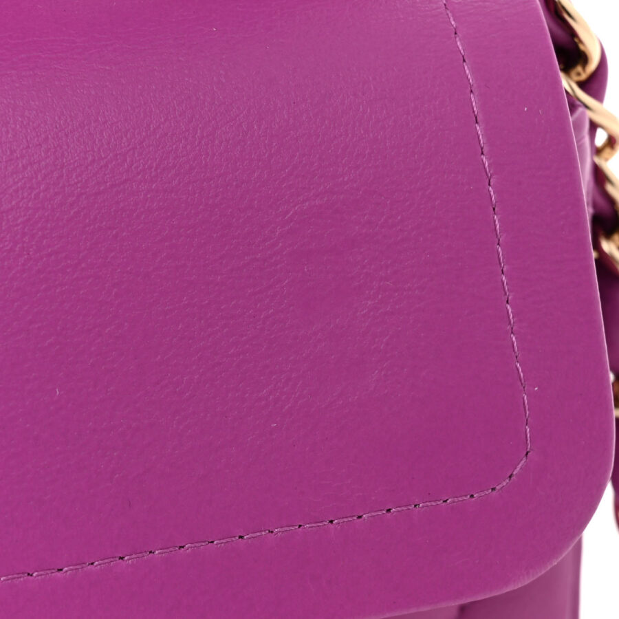 Lambskin Quilted Small Double Flap Purple - Image 10