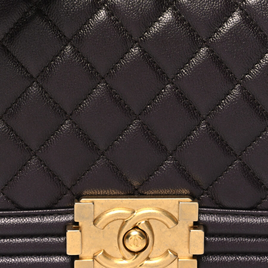 Caviar Quilted Medium Boy Flap Dark Purple - Image 6
