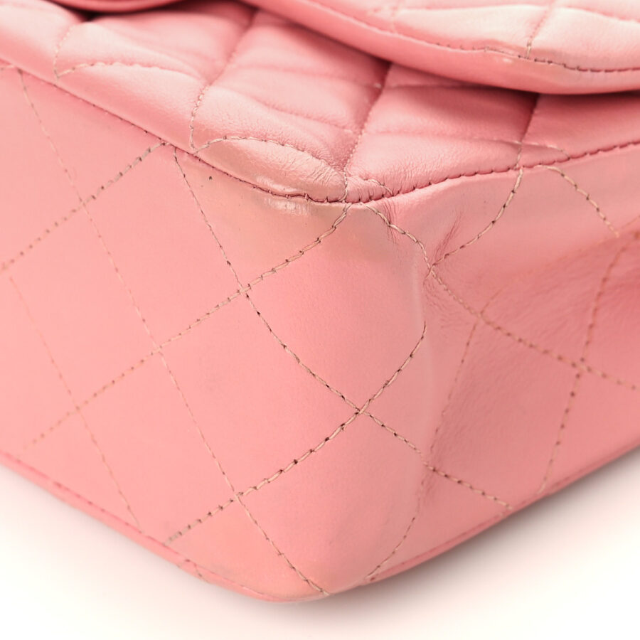 Lambskin Quilted Mini Rectangular Flap Pink - Image 7