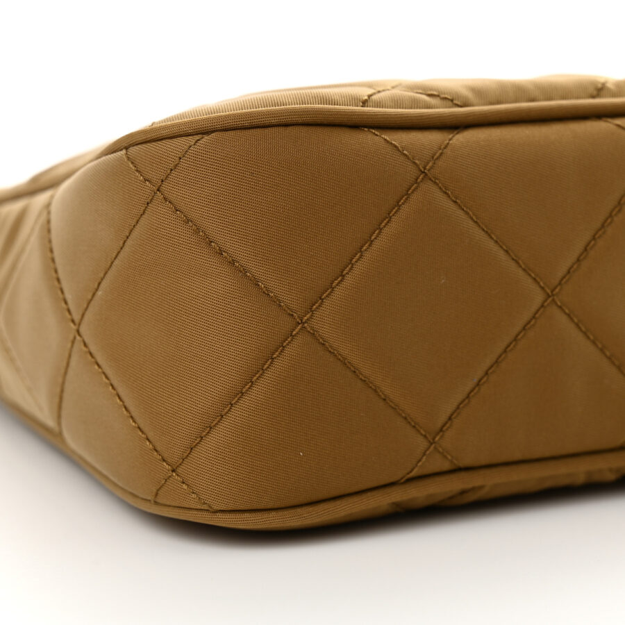 Tessuto Nylon Impuntu Quilted Shoulder Bag Tobacco - Image 7
