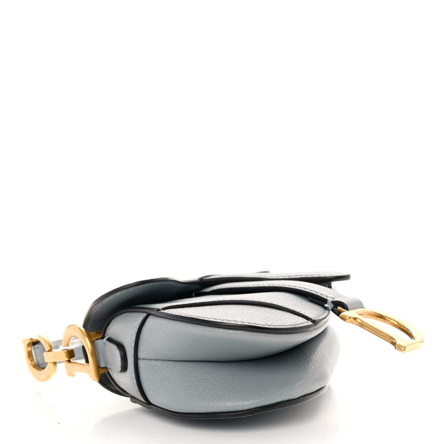 Goatskin Micro Saddle Bag Cloud Blue - Image 3