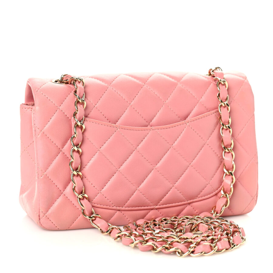 Lambskin Quilted Mini Rectangular Flap Pink - Image 2