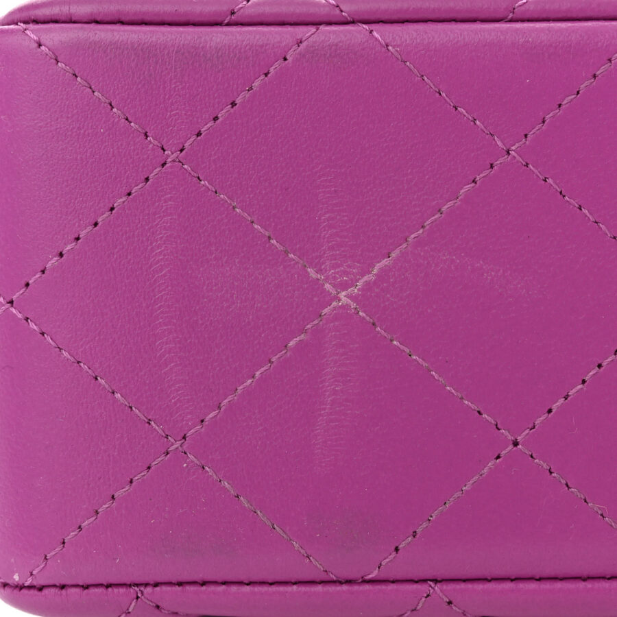 Lambskin Quilted Small Double Flap Purple - Image 9