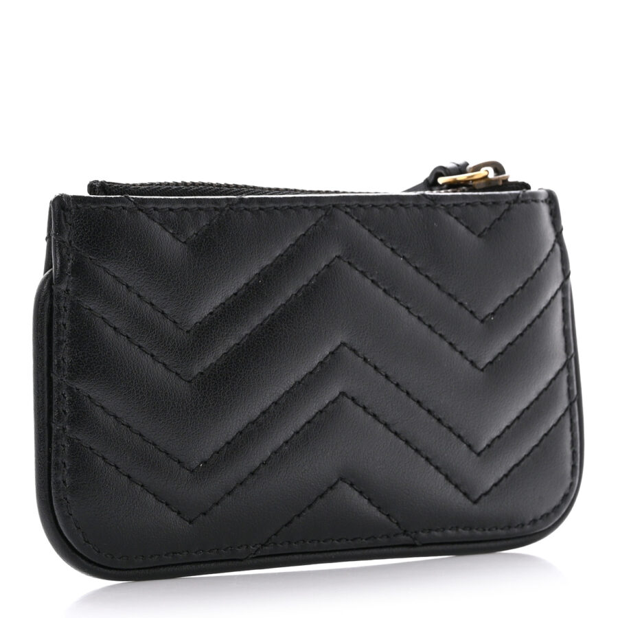 Calfskin Matelasse GG Marmont Key Case Black - Image 2