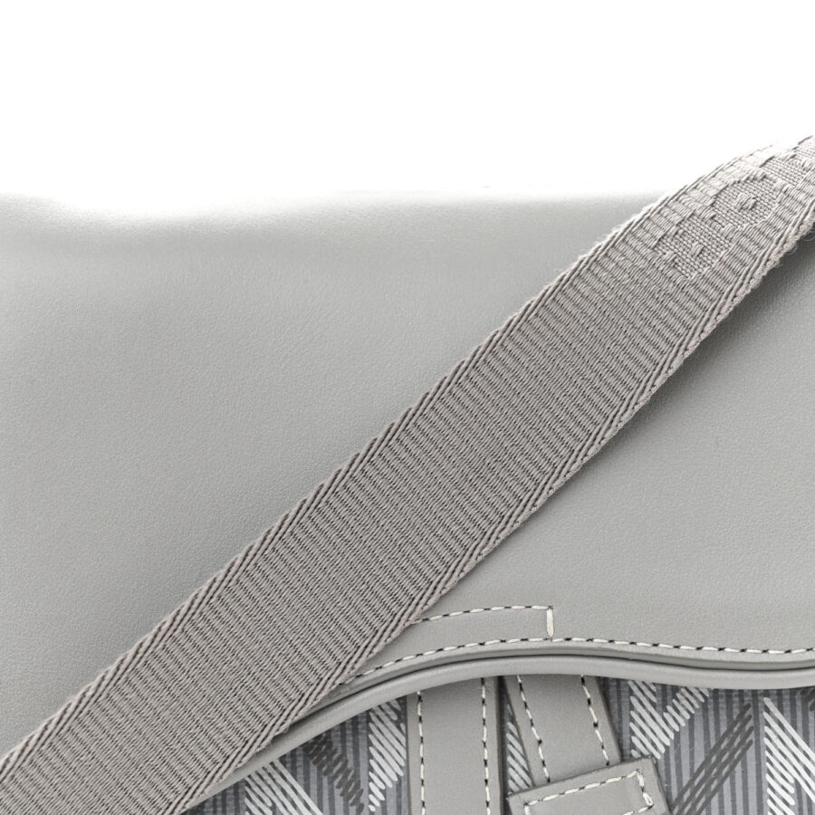 CHRISTIAN DIOR Coated Canvas CD Diamond Mens Mini Saddle Bag Grey - Image 6