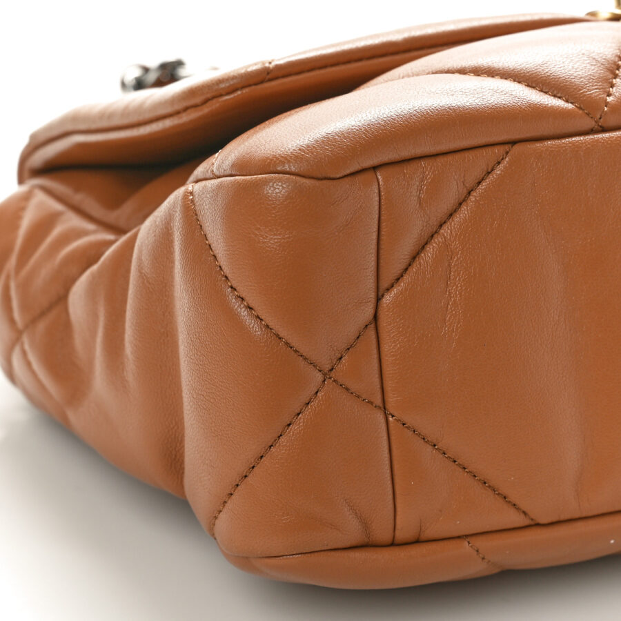 Lambskin Quilted Medium Chanel 19 Flap Brown - Image 7