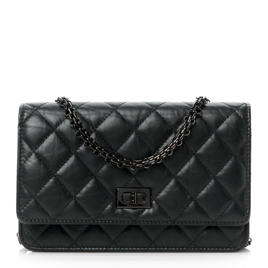 Aged Calfskin Quilted Reissue Wallet On Chain WOC So Black
