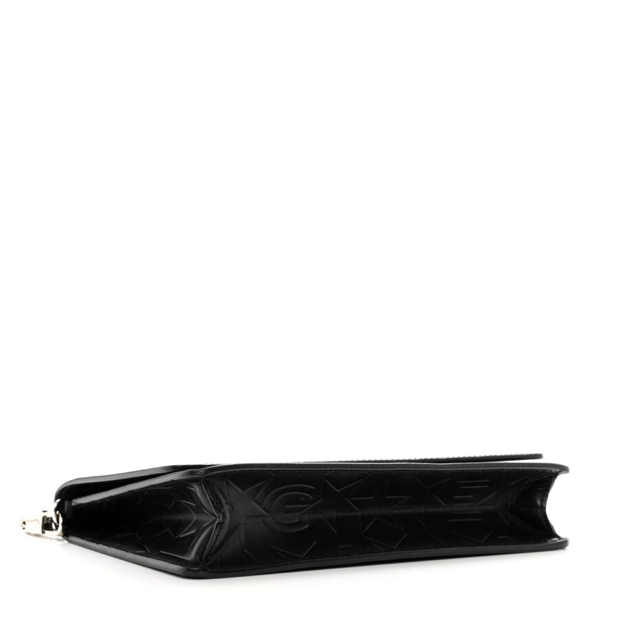 Calfskin Star Embossed Chain Wallet Black - Image 3