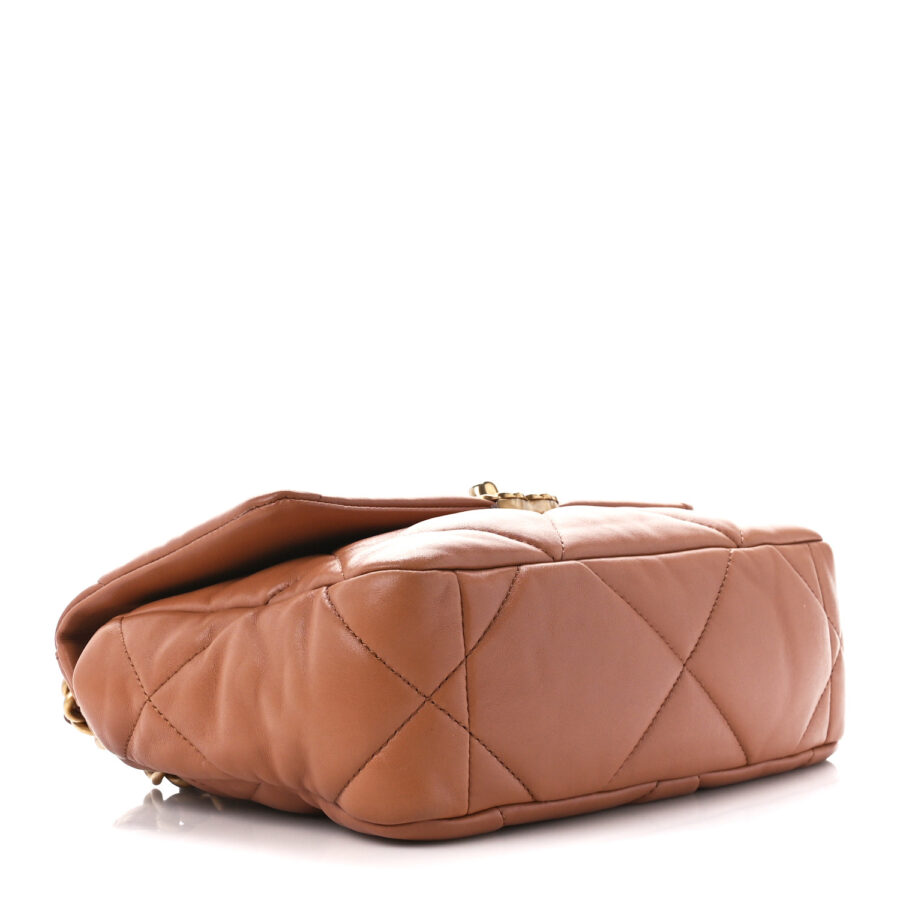 Lambskin Quilted Medium Chanel 19 Flap Brown - Image 3