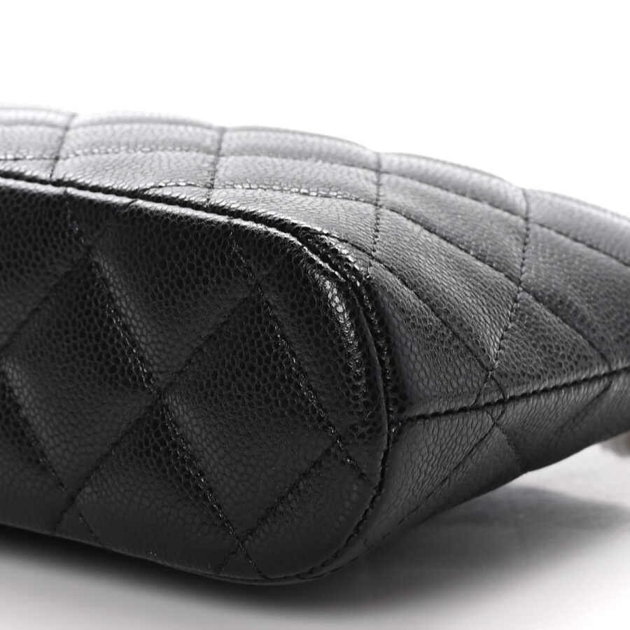 Caviar Quilted Classic Clutch With Chain Black - Image 8