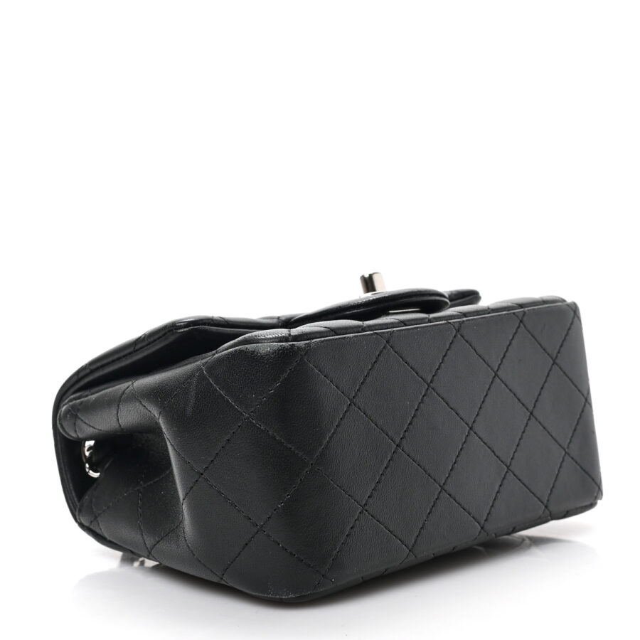 Lambskin Quilted Mini Square Flap Black - Image 5