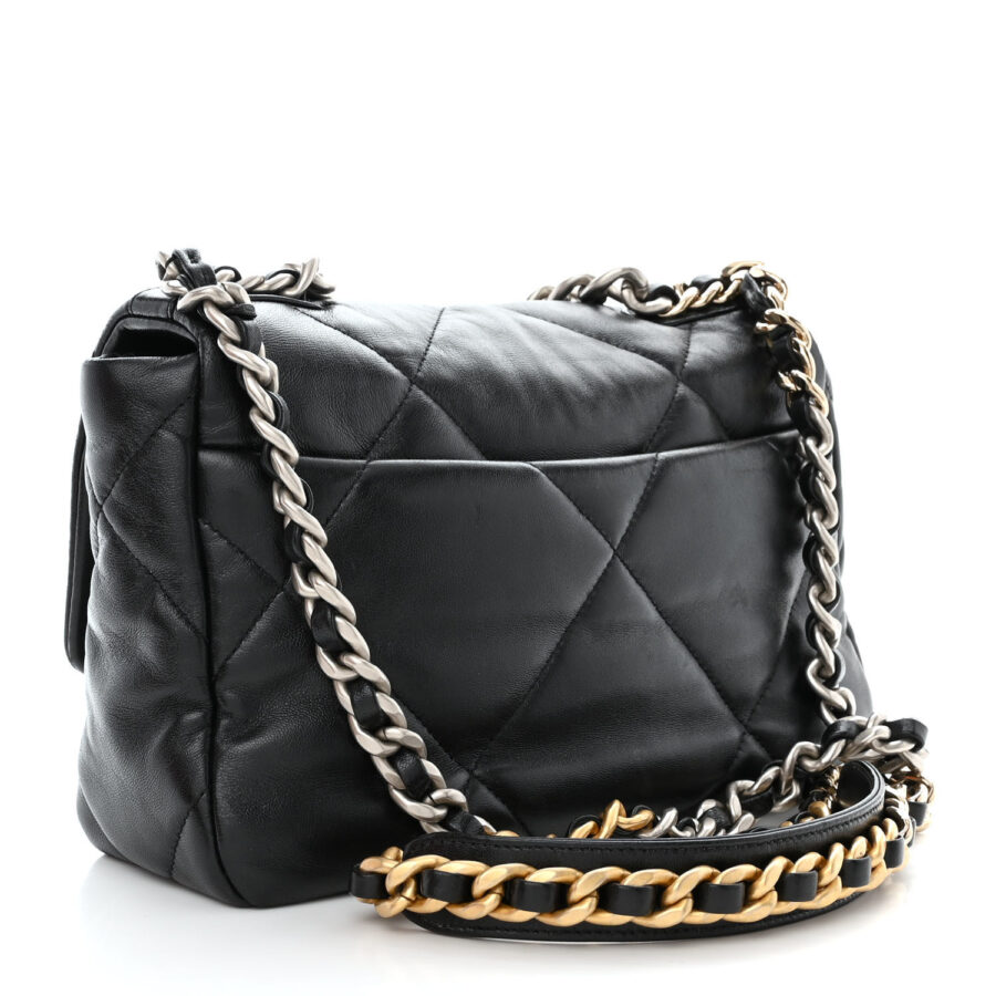 Lambskin Quilted Medium Chanel 19 Flap Black - Image 2