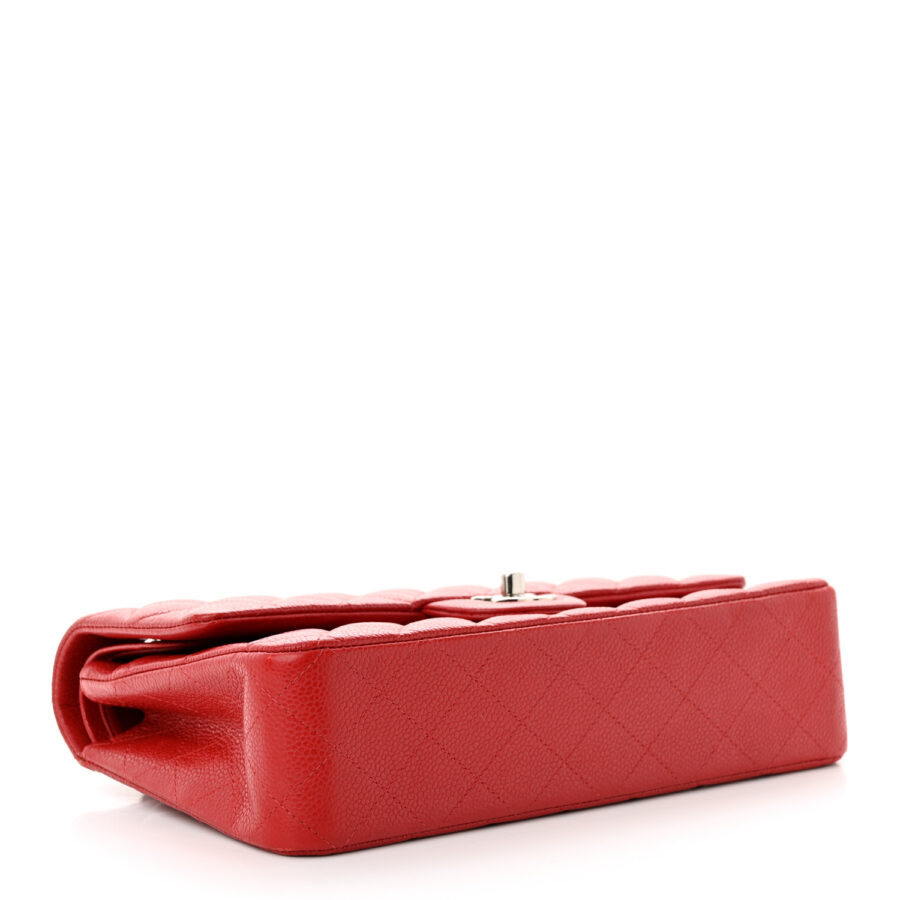 Caviar Quilted Medium Double Flap Red - Image 3