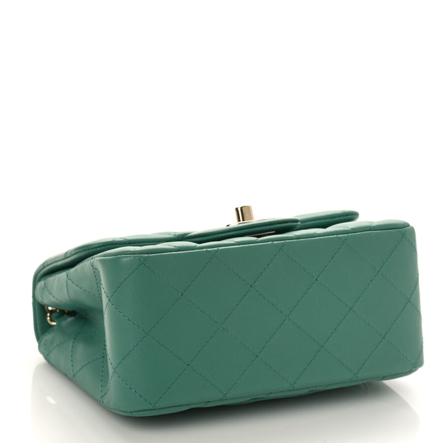 Lambskin Quilted Mini Square Flap Green - Image 5