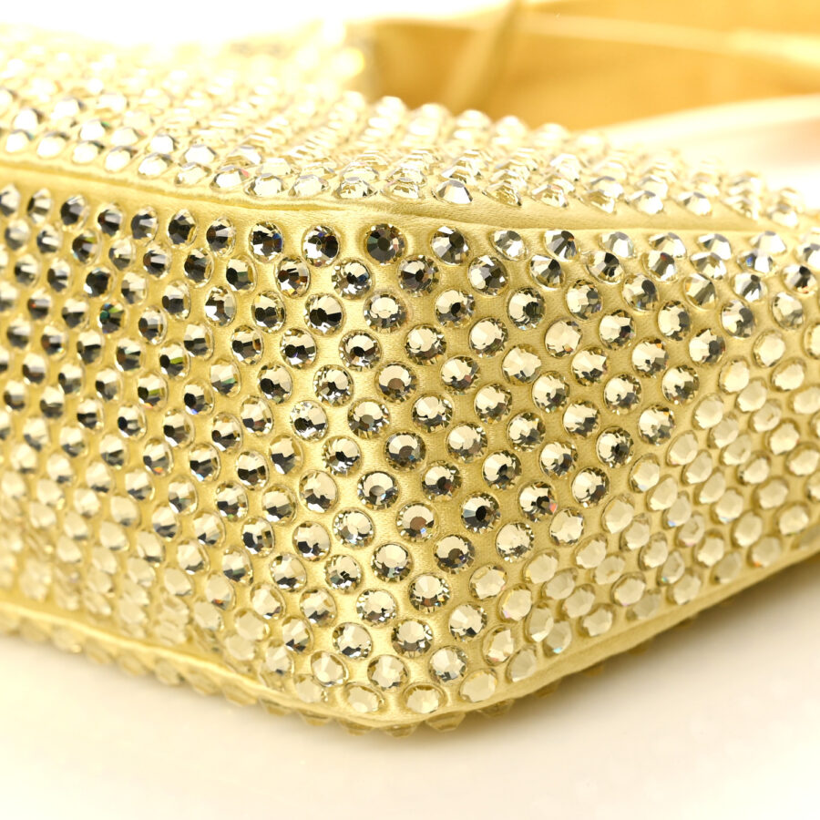 Satin Crystal Mini Re-Edition 2000 Bag Ananas - Image 8
