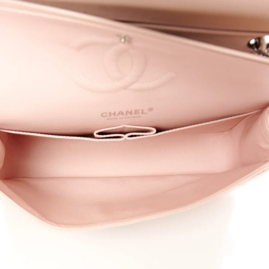 Caviar Quilted Medium Double Flap Light Pink - Image 7