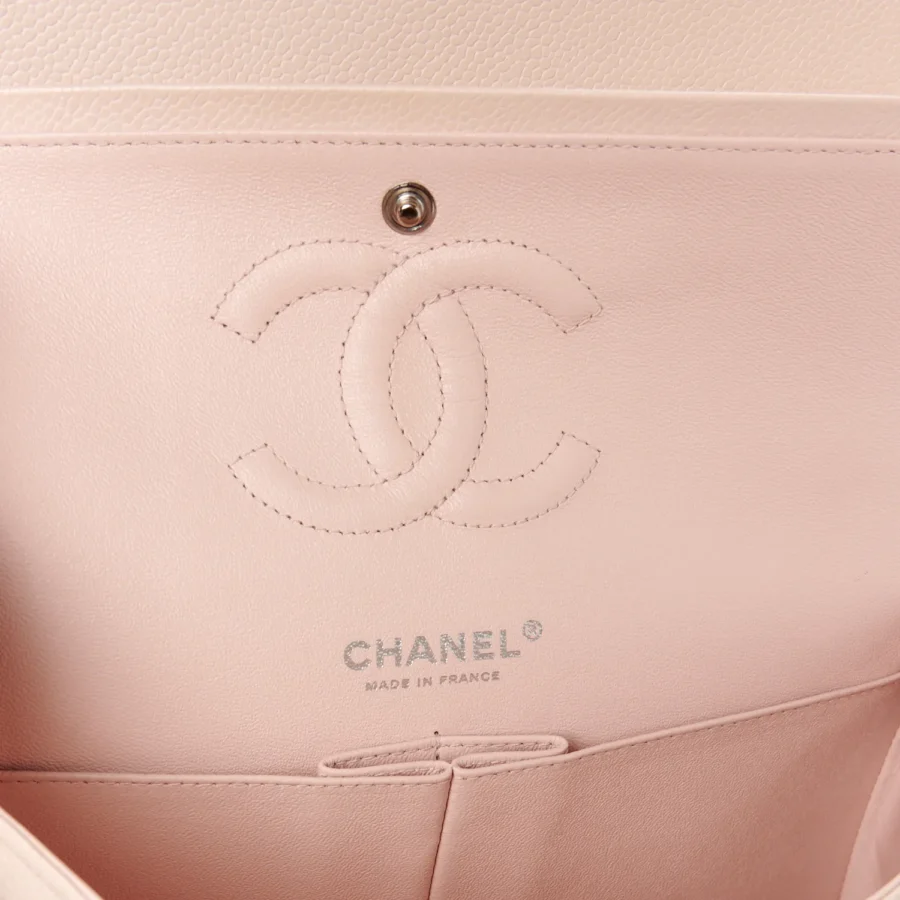 Caviar Quilted Medium Double Flap Light Pink - Image 6